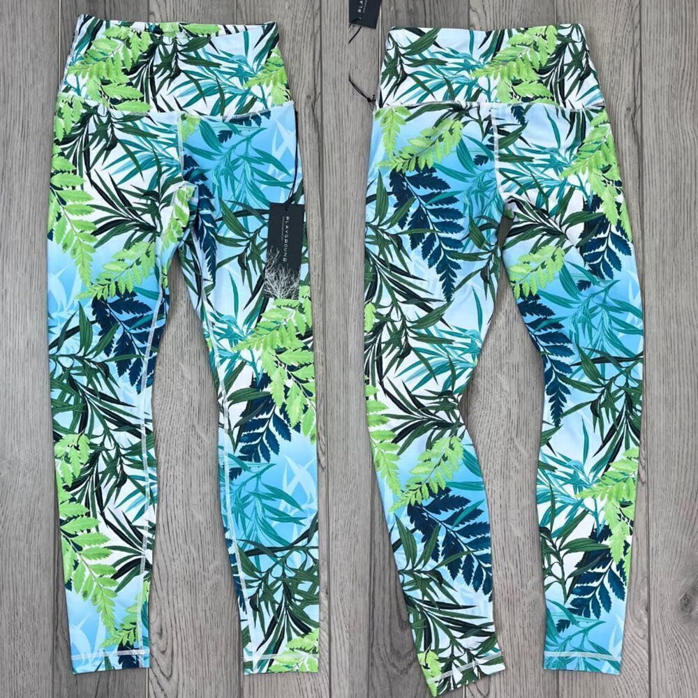 Playground Copacabana Women Size S Green Novelty Pullon High Rise NEW Leggings